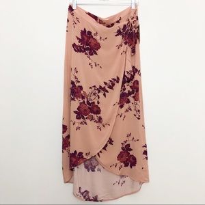 Band of Gypsies Floral Pink Wrap Skirt Size Large